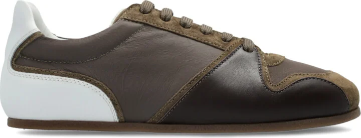 Leather Sneakers, , - Brown