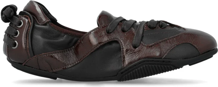 Leather Sneakers, , - Brown
