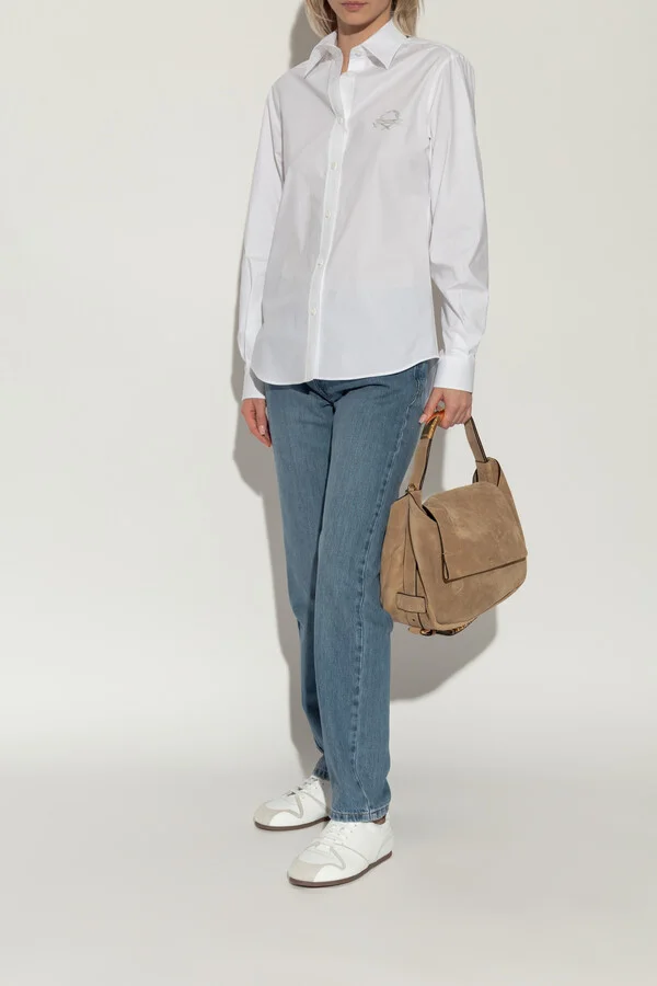 Leather Sneakers, , - White - Image 2