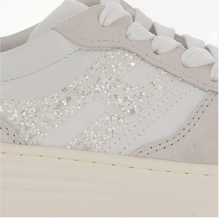 Leather Sneakers With Glitter Logo - Image 5