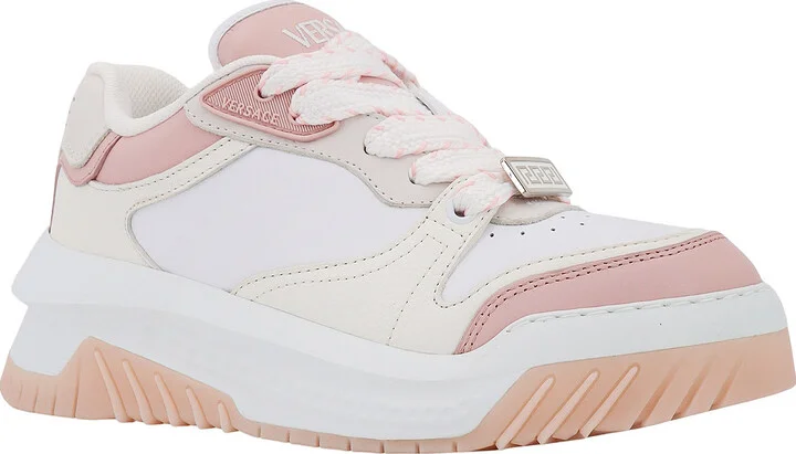 Leather Sneakers With Greca Detail - Image 2