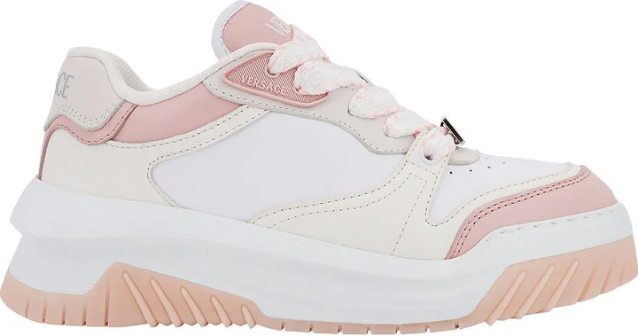 Leather Sneakers With Greca Detail