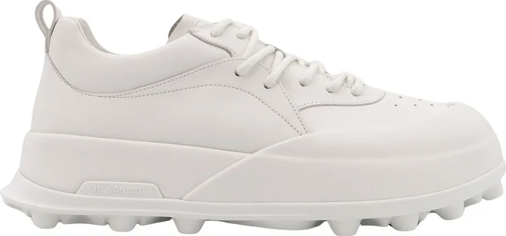 Leather Sneakers With Perforated Toe