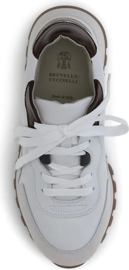 Leather Sneakers With Shiny Details - Image 4
