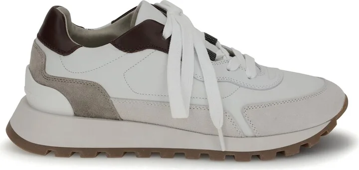 Leather Sneakers With Shiny Details