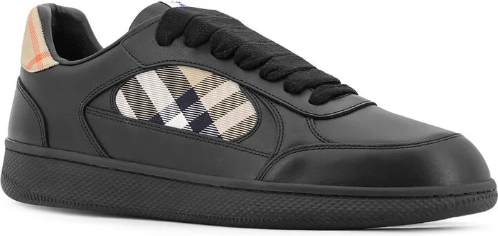 Leather Sneakers With Traditional Check Inserts - Image 2