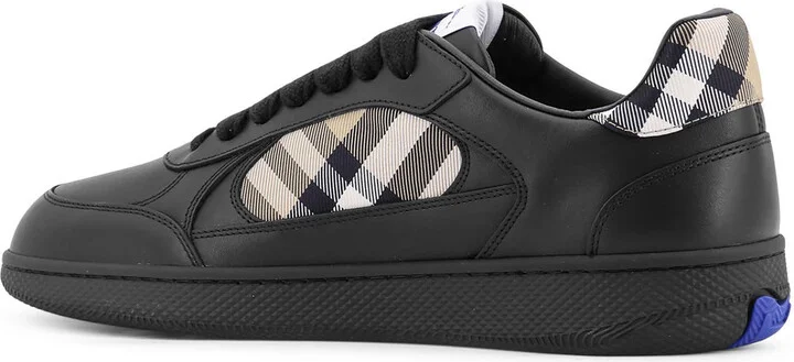 Leather Sneakers With Traditional Check Inserts - Image 3