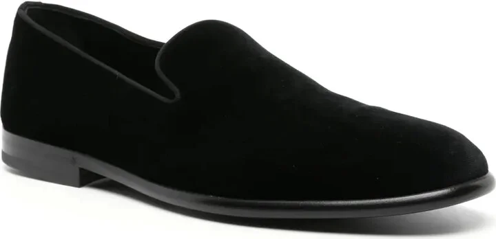 Leather-Sole Velvet Loafers - Image 2