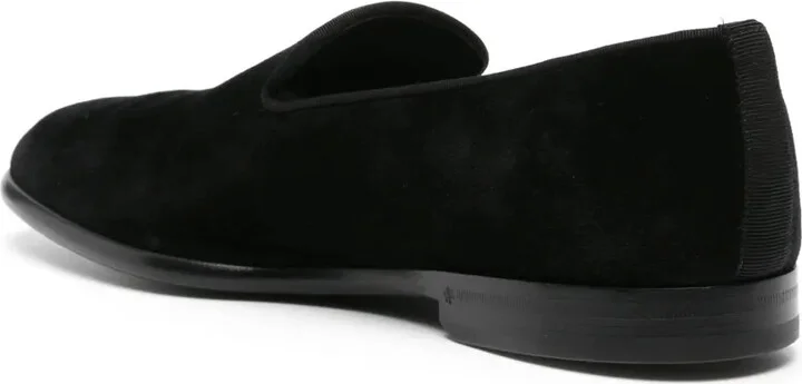 Leather-Sole Velvet Loafers - Image 3