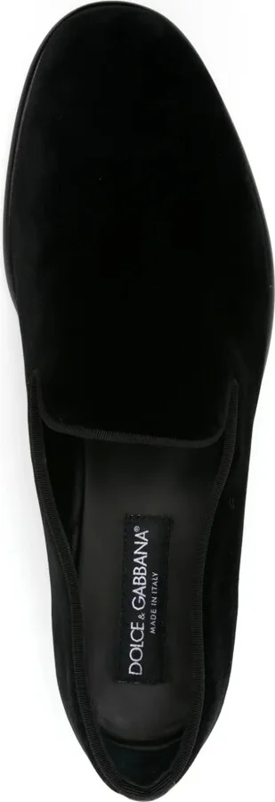 Leather-Sole Velvet Loafers - Image 4