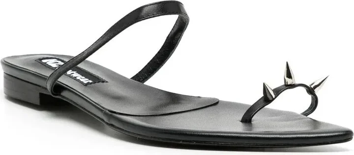Leather Spike-Stud Sandals - Image 2