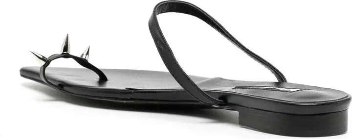 Leather Spike-Stud Sandals - Image 3