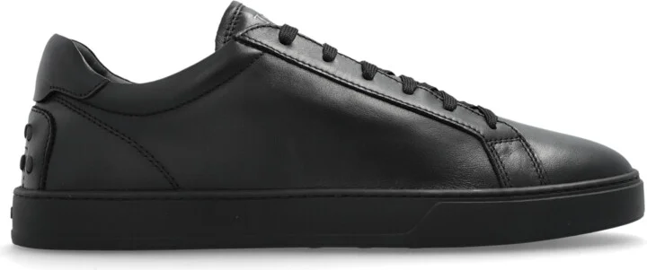Leather Sports Shoes, , - Black