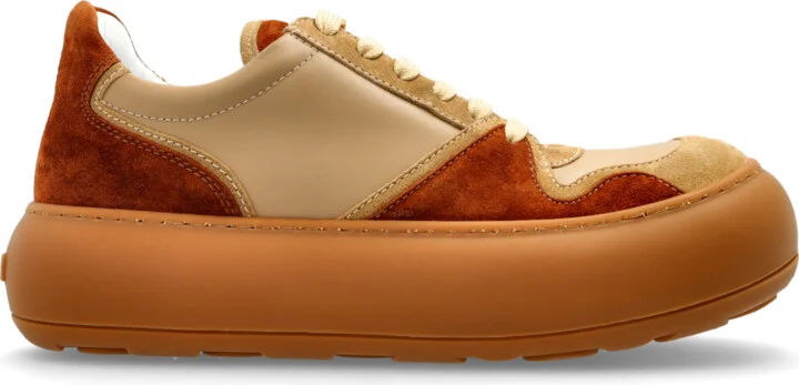 Leather Sports Shoes, , - Brown