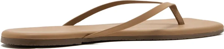 Leather Square-Toe Flat Sandals