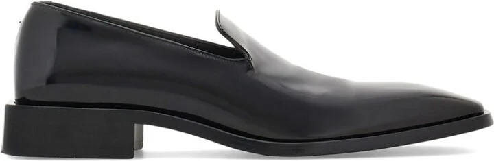 Leather Square-Toe Loafers