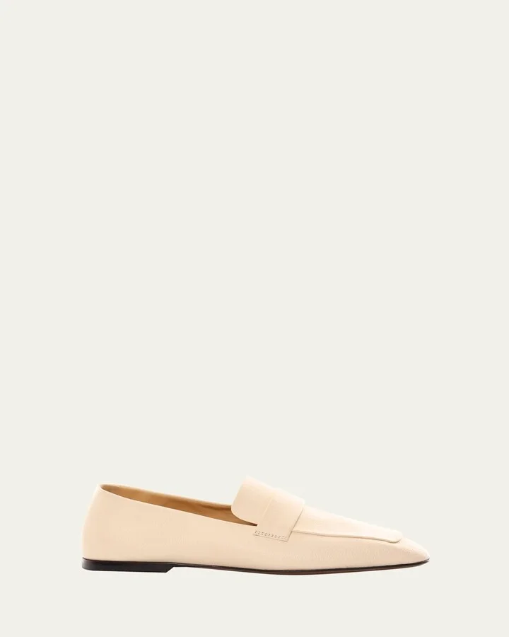 Leather Square-Toe Loafers