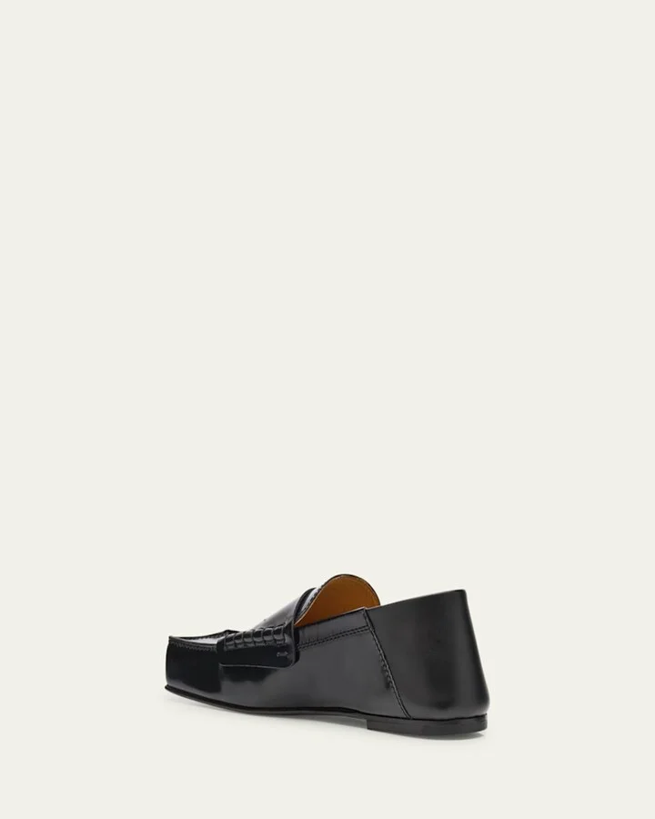 Leather Square-Toe Penny Loafers - Image 5