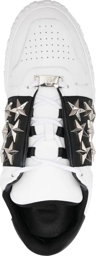 Leather Star Studded Sneakers - Image 4