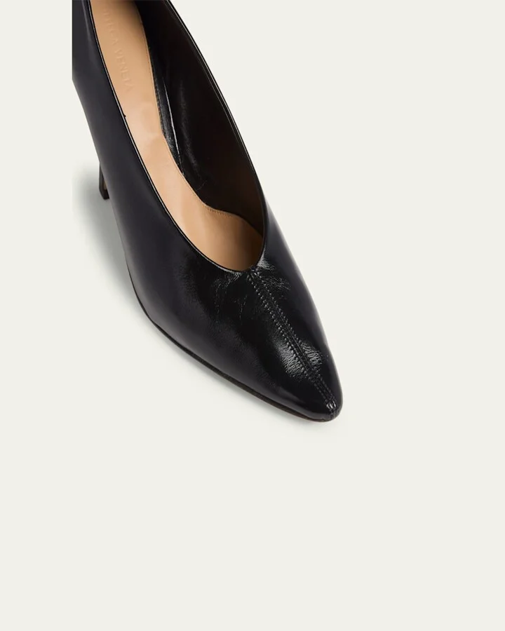 Leather Stiletto Sporty Pumps - Image 6