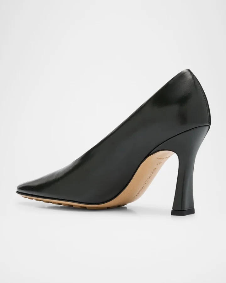 Leather Stiletto Sporty Pumps - Image 2
