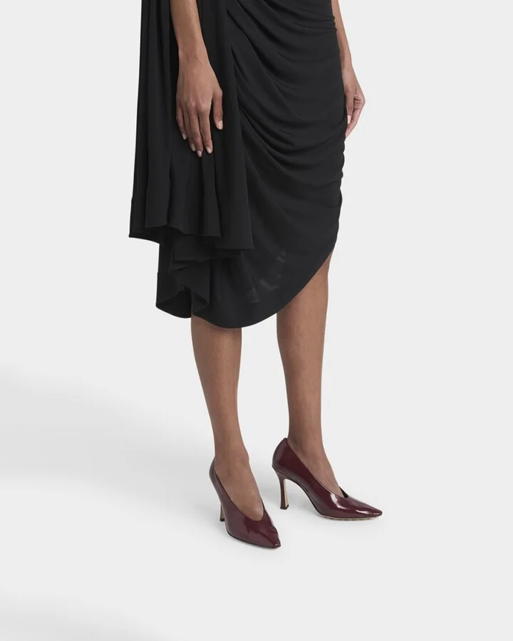 Leather Stiletto Sporty Pumps - Image 5