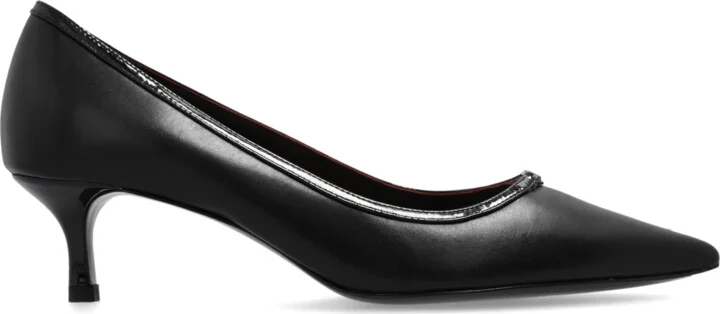 Leather Stilettos, , - Black