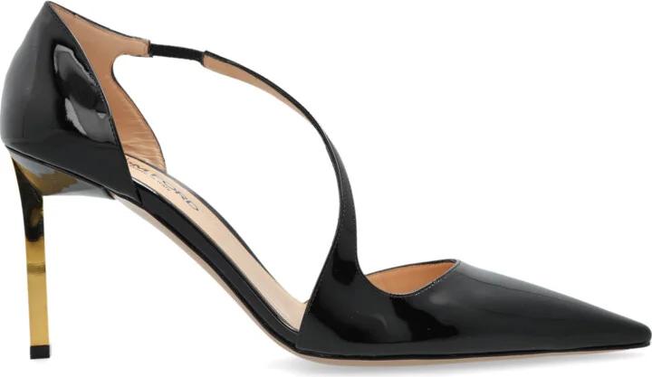 Leather Stilettos, , - Black