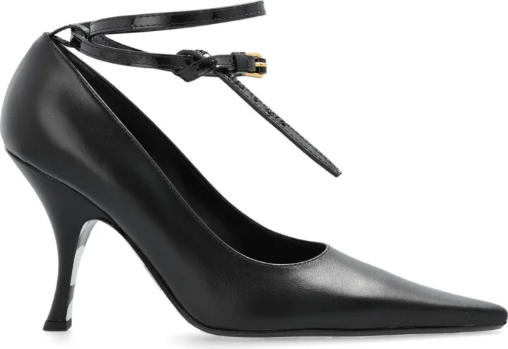 Leather Stilettos, , - Black