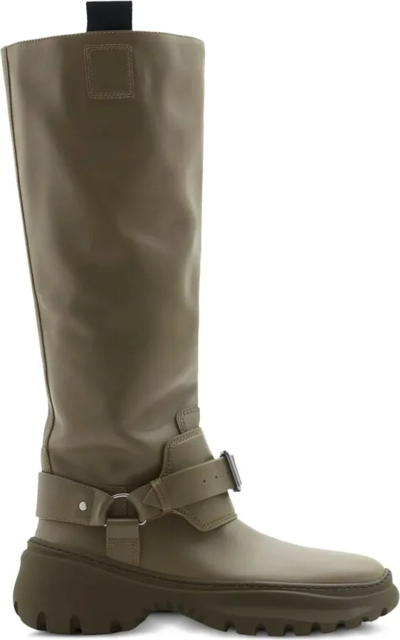 Leather Stomp Knee-High Boots