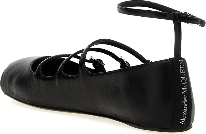 Leather Strap Ballet Flats - Image 3