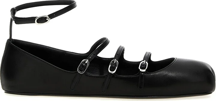 Leather Strap Ballet Flats