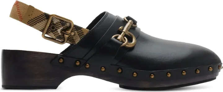 leather strap Clogs