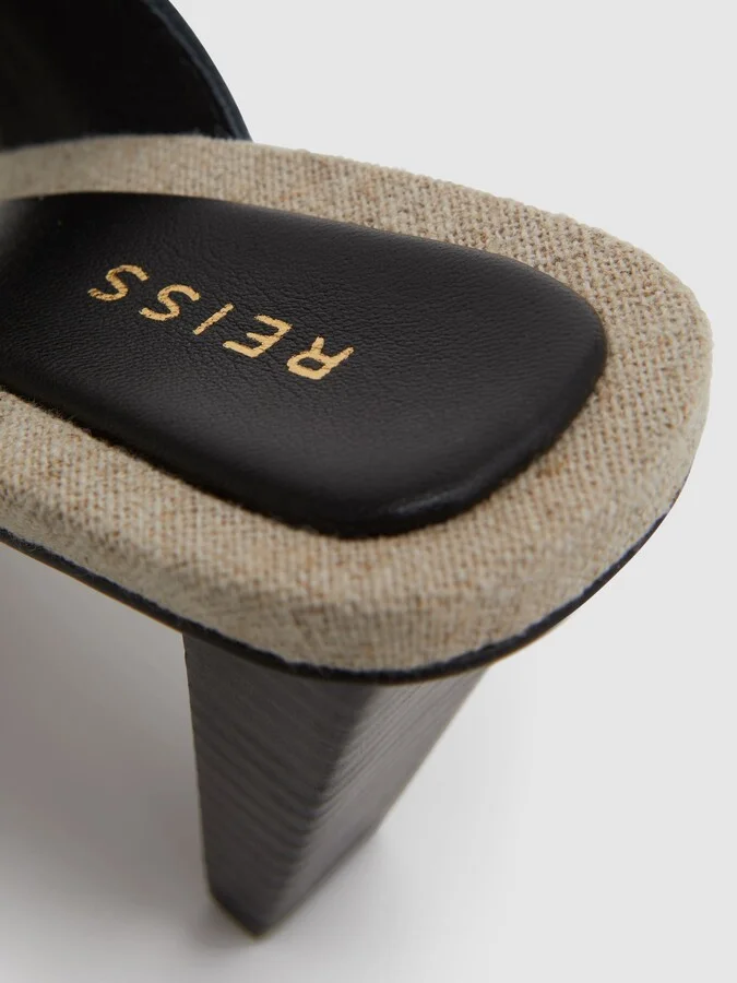 Leather Strap Heeled Mules - Image 5
