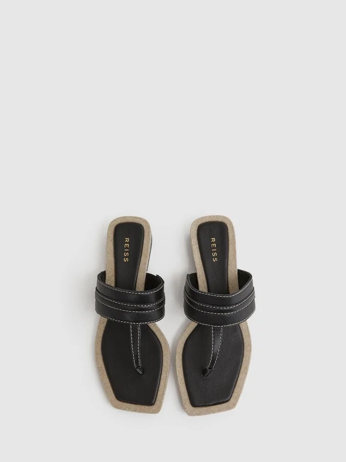 Leather Strap Thong Sandals - Image 3