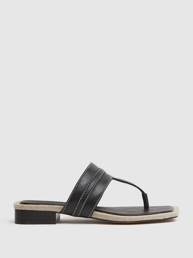 Leather Strap Thong Sandals