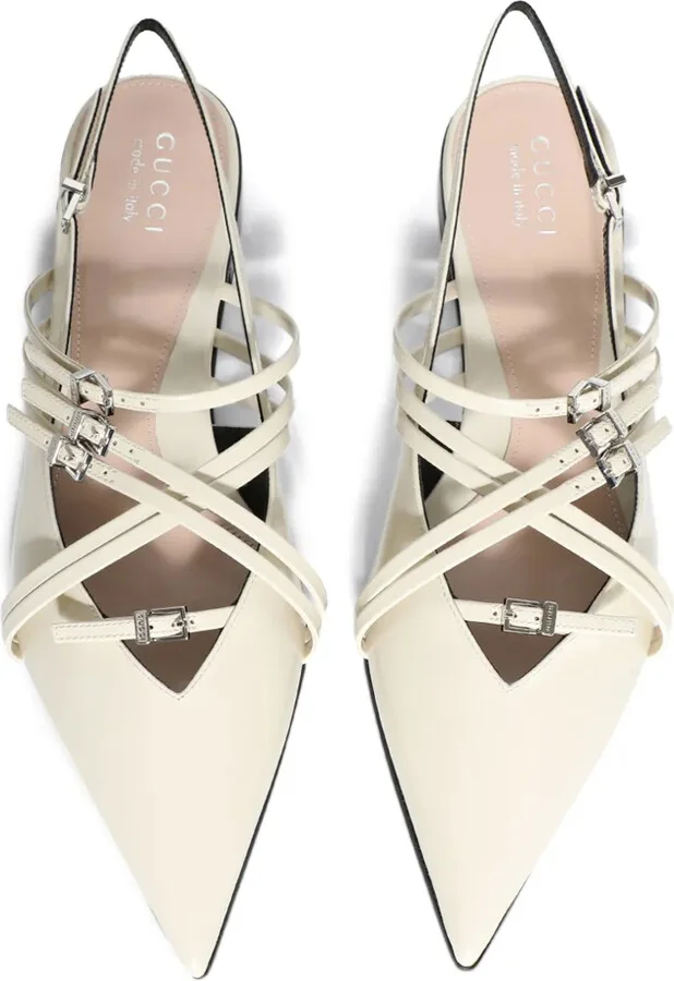 Leather Strappy Ballerina Shoes - Image 2