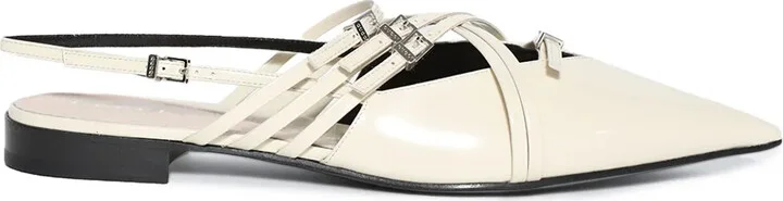 Leather Strappy Ballerina Shoes