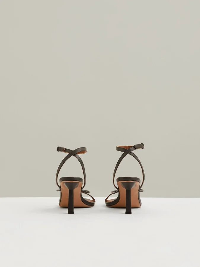 Leather Strappy Heeled Sandals - Image 4