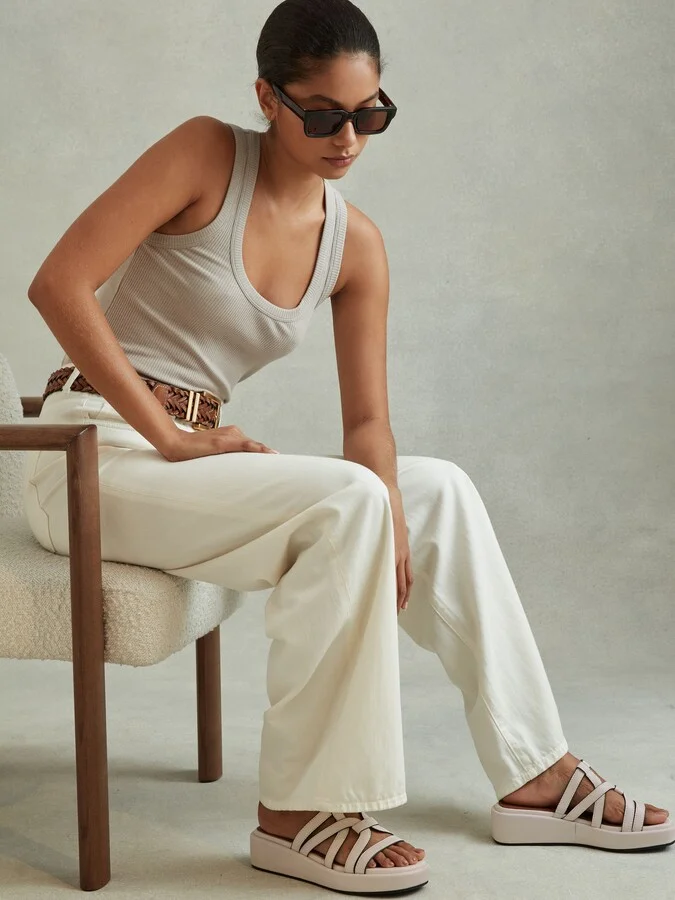 Leather Strappy Platform Sandals - Image 2