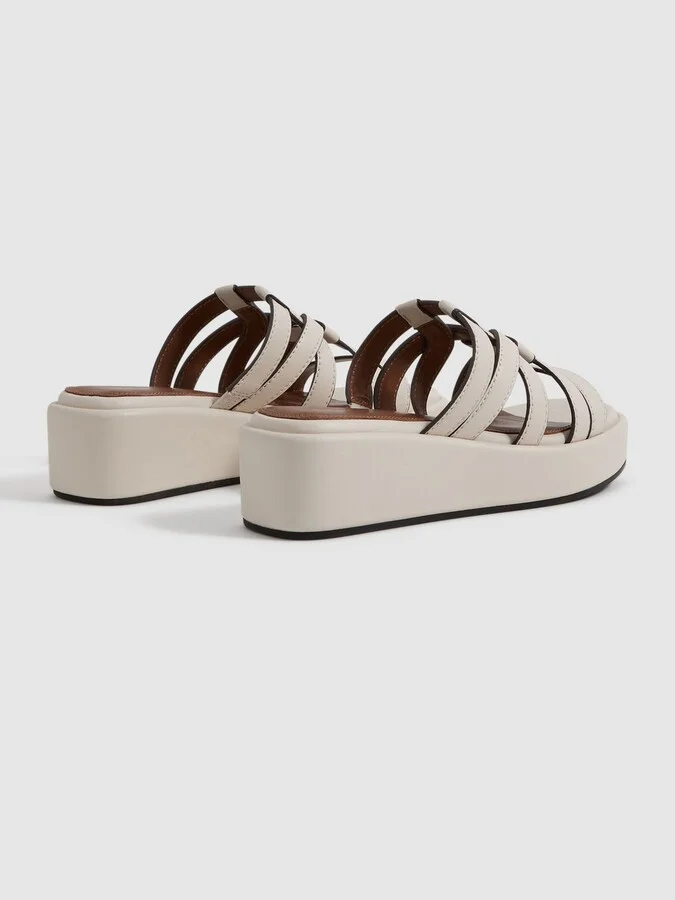 Leather Strappy Platform Sandals - Image 4
