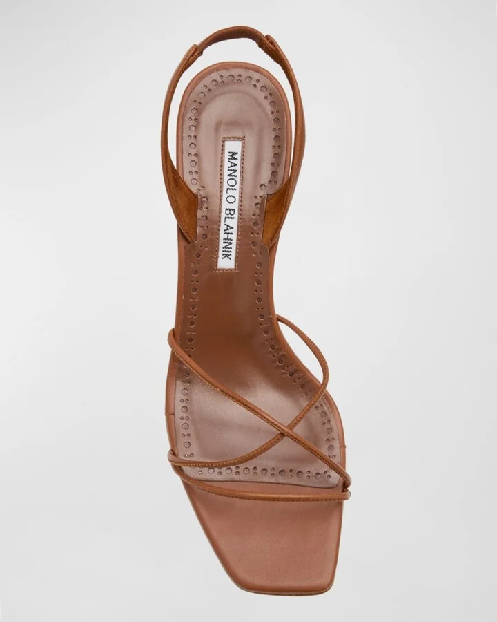 Leather Strappy Slingback Sandals - Image 2