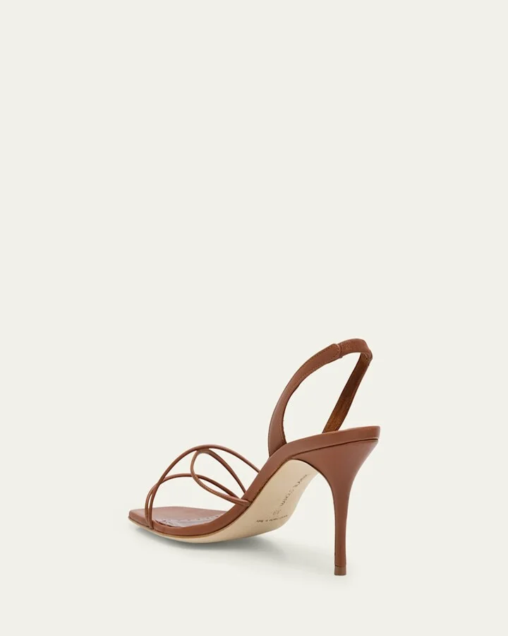 Leather Strappy Slingback Sandals - Image 2