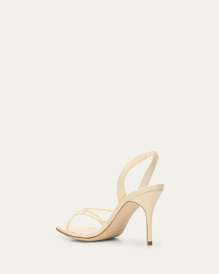 Leather Strappy Slingback Sandals - Image 6