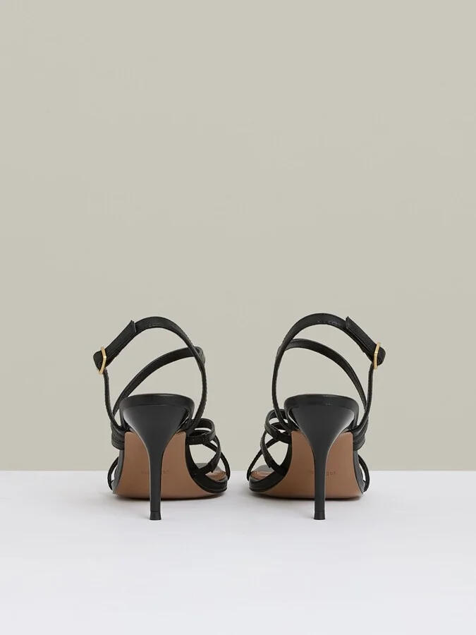 Leather Strappy Stiletto Sandals - Image 5