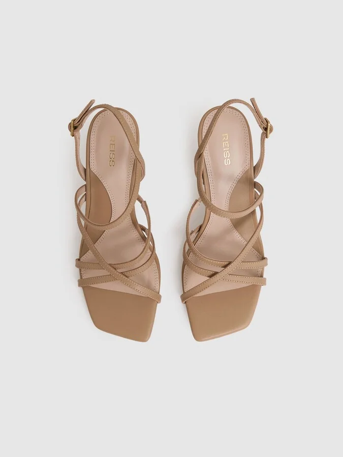 Leather Strappy Stiletto Sandals - Image 3