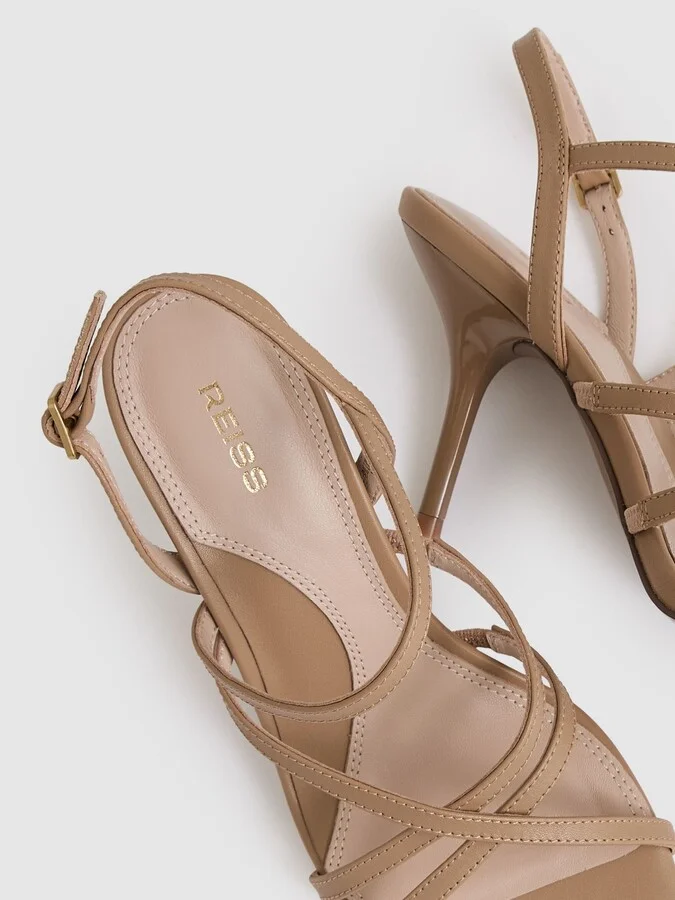 Leather Strappy Stiletto Sandals - Image 4