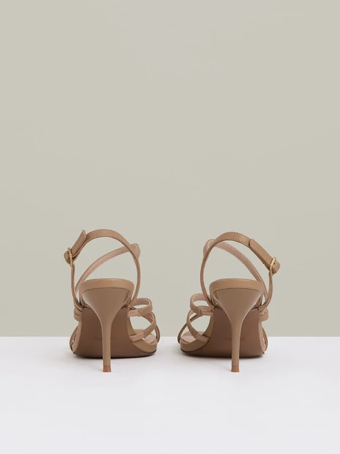 Leather Strappy Stiletto Sandals - Image 5