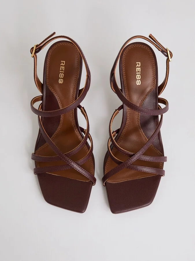 Leather Strappy Stiletto Sandals - Image 3