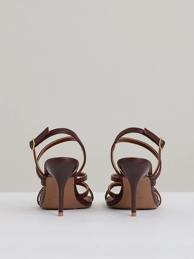 Leather Strappy Stiletto Sandals - Image 4